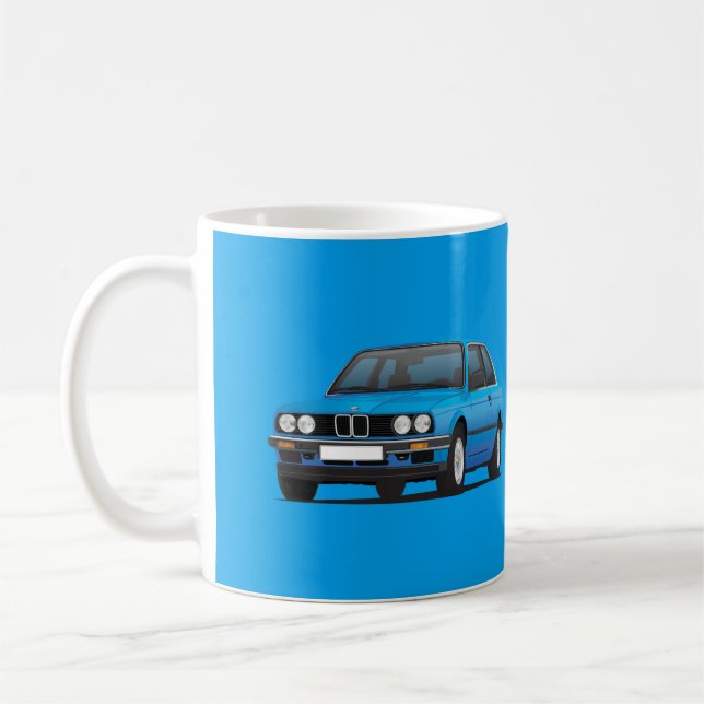 BMW 3 series, E30, blue, illustration Coffee Mug (Left)