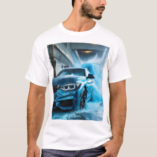  "BMW Blue: Men's T-Shirt Design for Car Enthusias