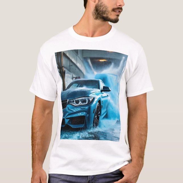  "BMW Blue: Men's T-Shirt Design for Car Enthusias (Front)