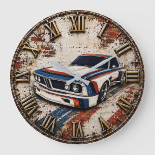 BMW CSL Batmobile Vintage Racing Car Classic  Large Clock