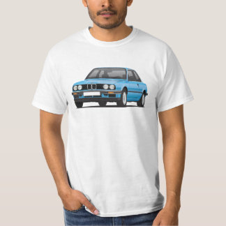 BMW E30 (3-series), met.blue illustration, t-shirt