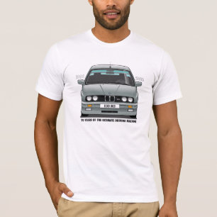 BMW E30 M3 30th Anniversary (Grey) Black Type T-Shirt
