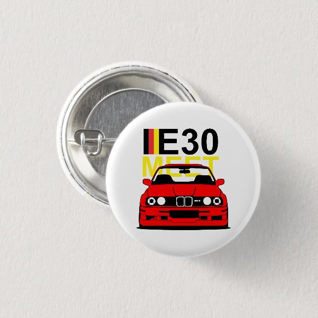 BMW E30 Meet 3 Cm Round Badge (Front & Back)