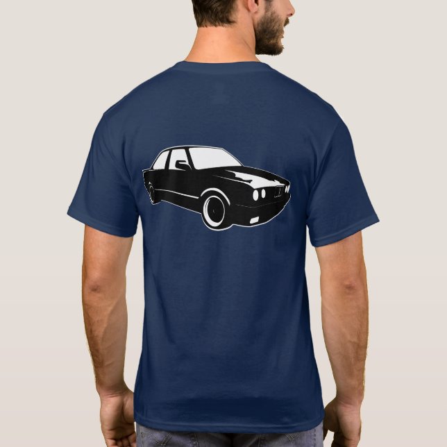 BMW E30 sedan and badge T-Shirt (Back)