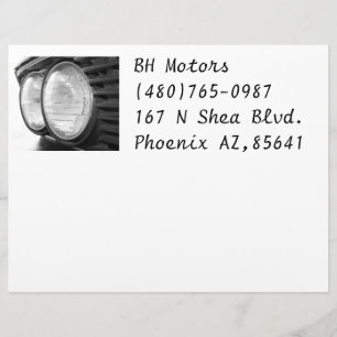 BMW headlights letterhead