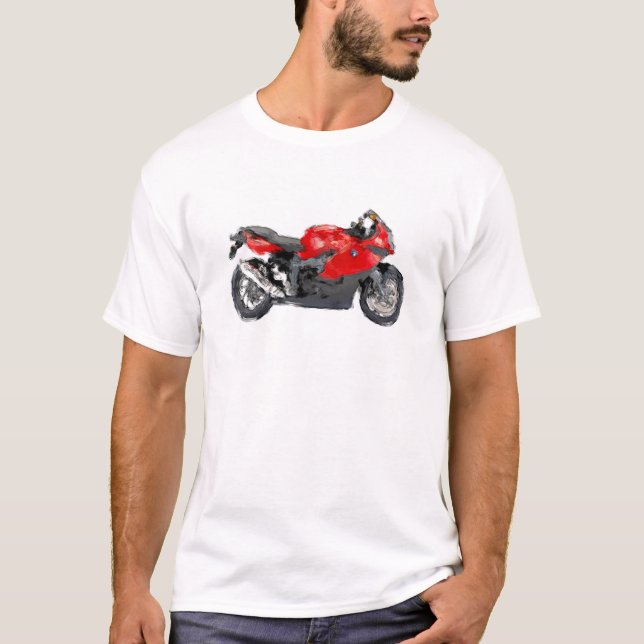 BMW K 1300S Hand Painted Art Brush Template T-Shirt (Front)