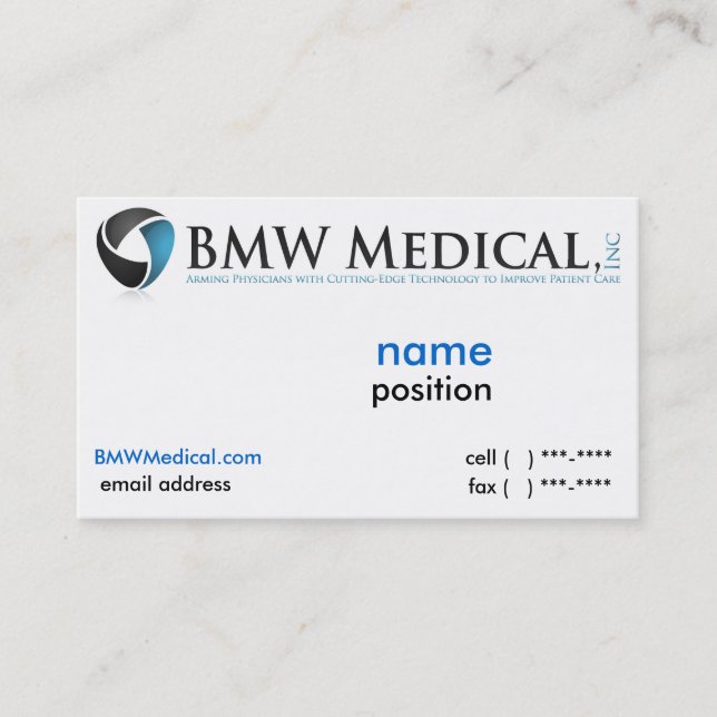 BMW Medical Card Design (Front)