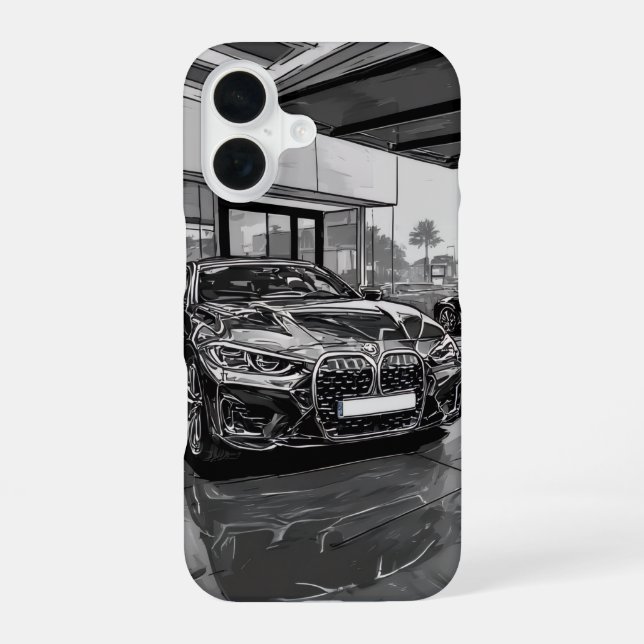 BMW - Shadow Grille Dominance iPhone 16 Case (Back)