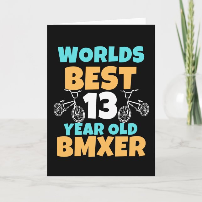 BMX 13 Year Old Birthday Party Costume Card (Front)