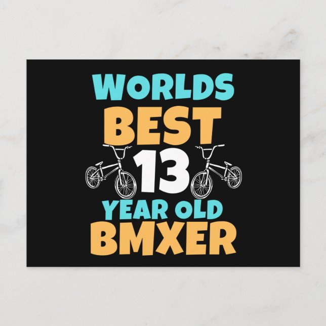 BMX 13 Year Old Birthday Party Costume Postcard (Front)