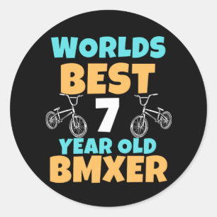 BMX 7 Year Old Birthday Party Costume Classic Round Sticker
