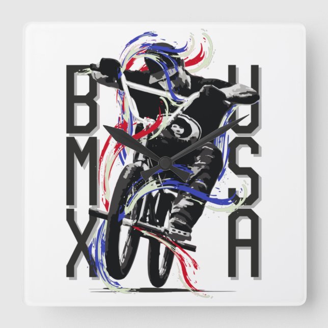 Bmx America - Bmx USA Square Wall Clock (Front)