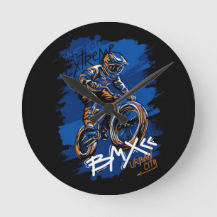 Bmx Bicycle Urban Graffiti streetwear Round Clock