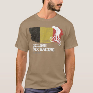 BMX Bike Belgium Flag Biking Cycling Racing BMX  T-Shirt