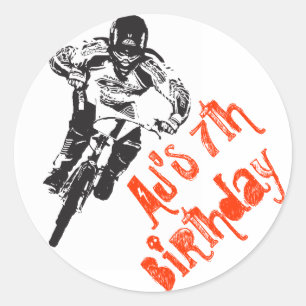 BMX bike Birthday Classic Round Sticker
