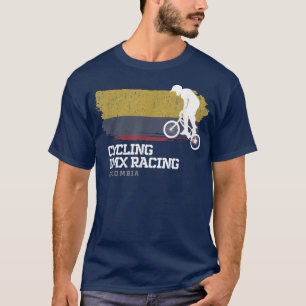 BMX Bike Colombia Flag Biking Cycling Racing BMX T-Shirt