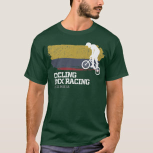 BMX Bike Colombia Flag Biking Cycling Racing BMX T-Shirt
