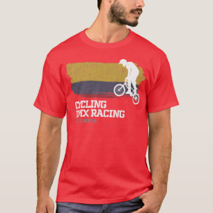 BMX Bike Colombia Flag Biking Cycling Racing BMX T-Shirt