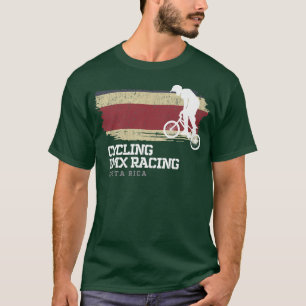 BMX Bike Costa Rica Flag Biking Cycling Racing BMX T-Shirt