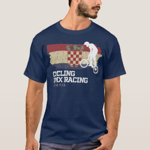 BMX Bike Croatia Flag Biking Cycling Racing BMX 2 T-Shirt