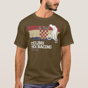 BMX Bike Croatia Flag Biking Cycling Racing BMX 31 T-Shirt