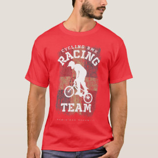 BMX Bike Dominican Republic Flag Biking Cycling Ra T-Shirt