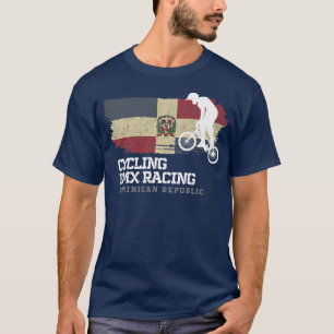 BMX Bike Dominican Republic Flag Biking Cycling Ra T-Shirt