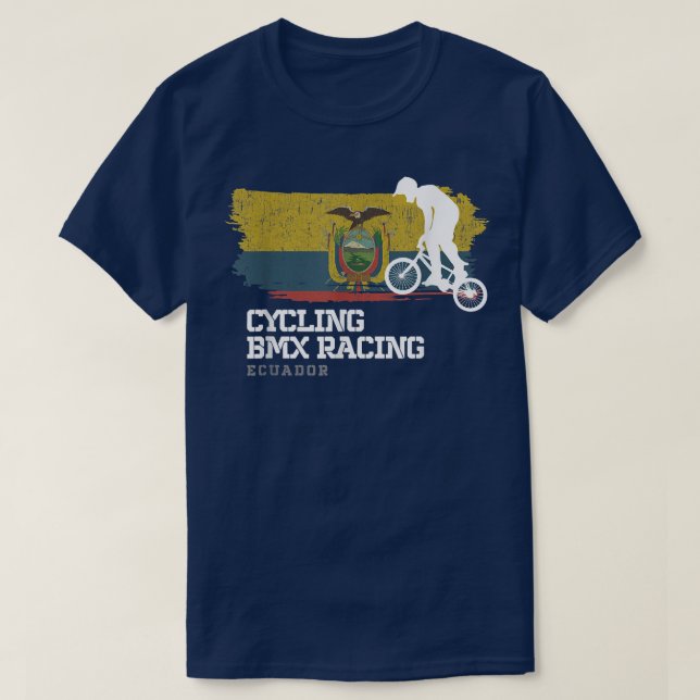 BMX Bike Ecuador Flag Biking Cycling Racing BMX 33 T-Shirt (Design Front)