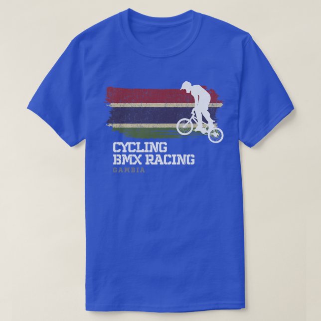 BMX Bike Gambia Flag Biking Cycling Racing BMX  30 T-Shirt (Design Front)