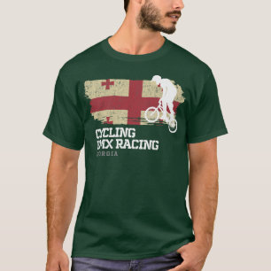BMX Bike Georgia Flag Biking Cycling Racing BMX  3 T-Shirt