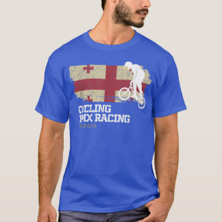 BMX Bike Georgia Flag Biking Cycling Racing BMX  T-Shirt