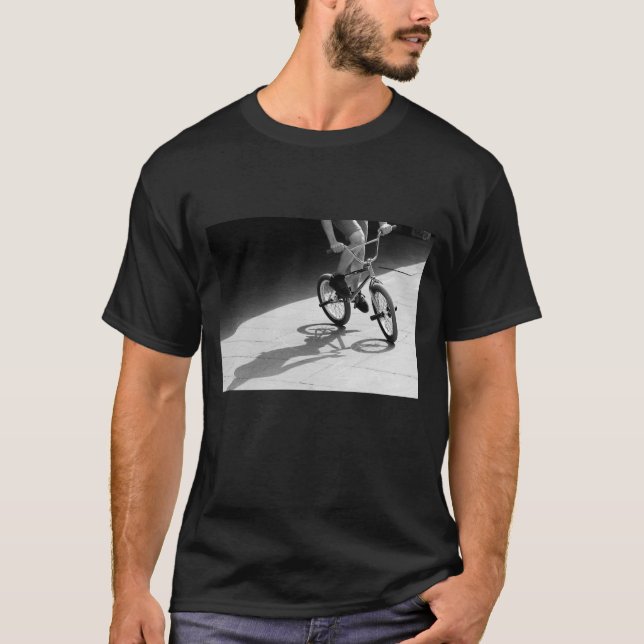 bmx bike grunge black white photograph T-Shirt (Front)