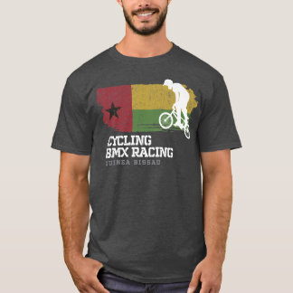 BMX Bike Guinea Bissau Flag Biking Cycling Racing  T-Shirt