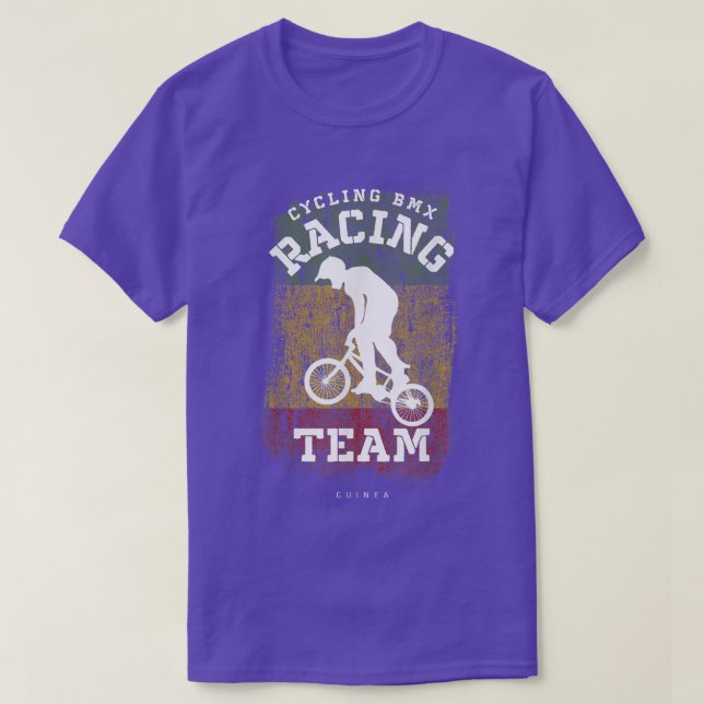 BMX Bike Guinea Flag Biking Cycling Racing BMX  T-Shirt (Design Front)