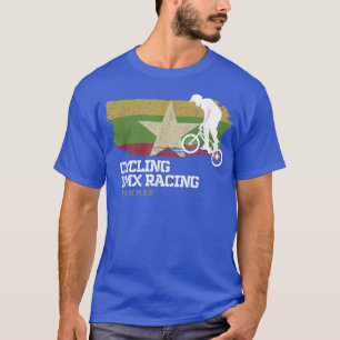 BMX Bike Myanmar Flag Biking Cycling Racing BMX T-Shirt