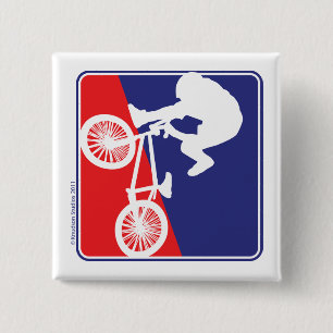 BMX Bike rider 15 Cm Square Badge