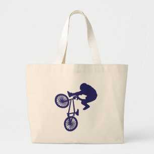 BMX BIKE RIDER LARGE TOTE BAG