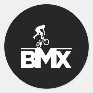 Bmx Bike Rider Racing Bicycle Classic Round Sticker