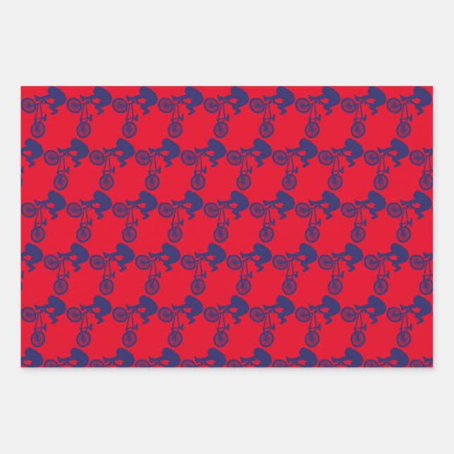 BMX Bike Rider Wrapping Paper Sheet (Front)