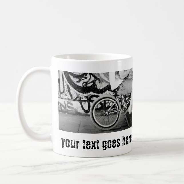 BMX bike skate park graffiti black  Coffee Mug (Left)