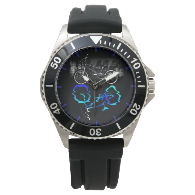 BMX Bike Sport Coloured Reflection Men's  Watch (Front)