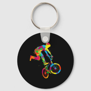 Bmx Bike Stunt Rider Boys Children  Key Ring