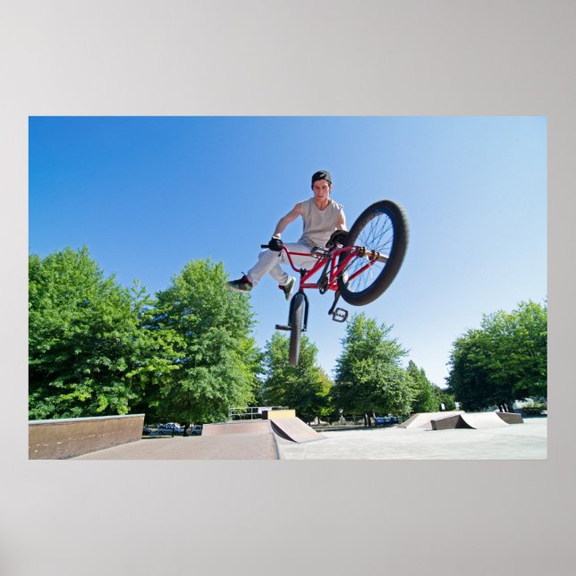 BMX Bike Stunt tail whip Poster (Front)