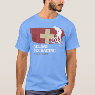 BMX Bike Switzerland Flag Biking Cycling Racing BM T-Shirt