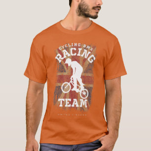 BMX Bike United Kingdom Flag Biking Cycling Racing T-Shirt