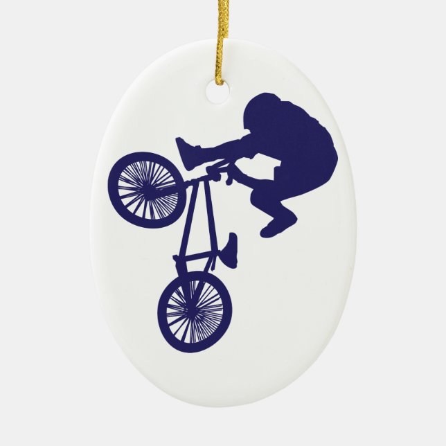 BMX Biker Ceramic Tree Decoration (Front)