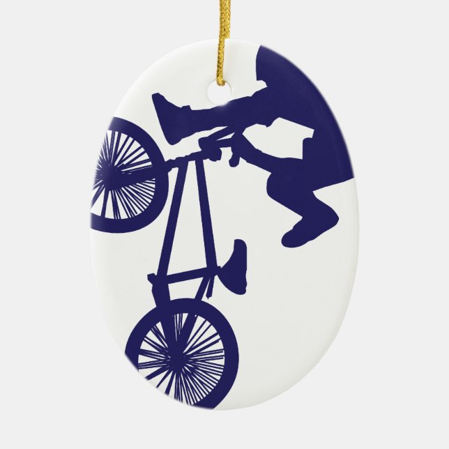 BMX Biker Ceramic Tree Decoration (Front)