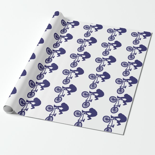 BMX Biker Wrapping Paper (Unrolled)
