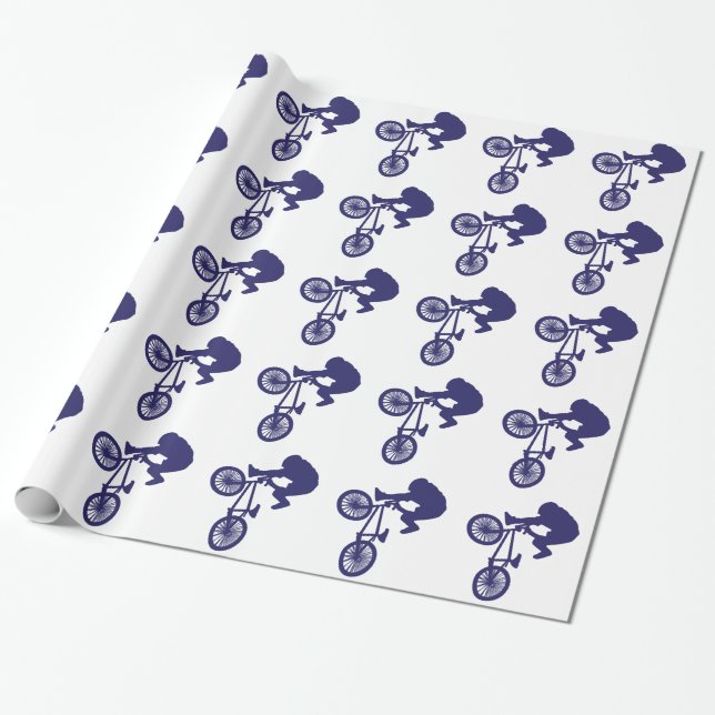 BMX Biker Wrapping Paper (Unrolled)