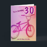 BMX Birthday Card - You're Turning 30<br><div class="desc">Great for dads,  husbands,  sons,  friends,  or any guy turning 30 who still rides "kid's bikes"! Customisable to place your own greeting on the inside of the card.</div>
